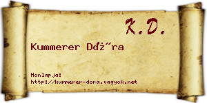 Kummerer Dóra névjegykártya